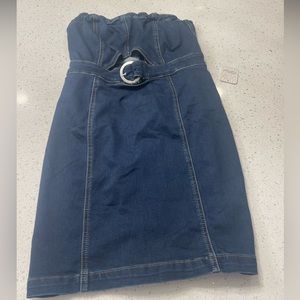 Free people size small strapless denim dress. Gently worn.
